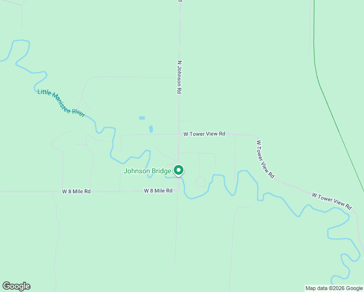 map of restaurants, bars, coffee shops, grocery stores, and more near 8192 North Johnson Road in Irons