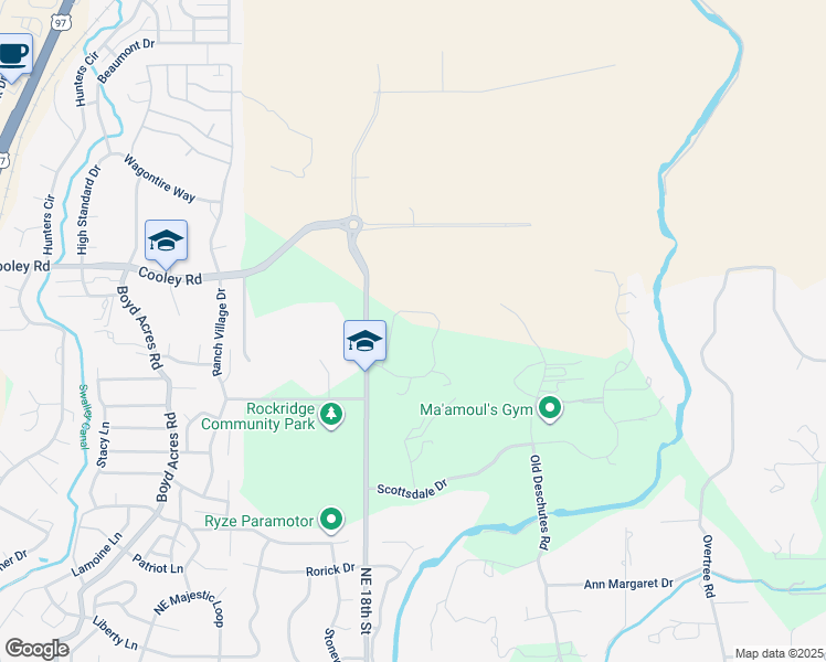 map of restaurants, bars, coffee shops, grocery stores, and more near 20940 Royal Oak Circle in Bend