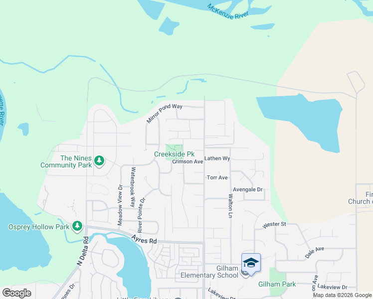 map of restaurants, bars, coffee shops, grocery stores, and more near 3763 Sterling Woods Drive in Eugene
