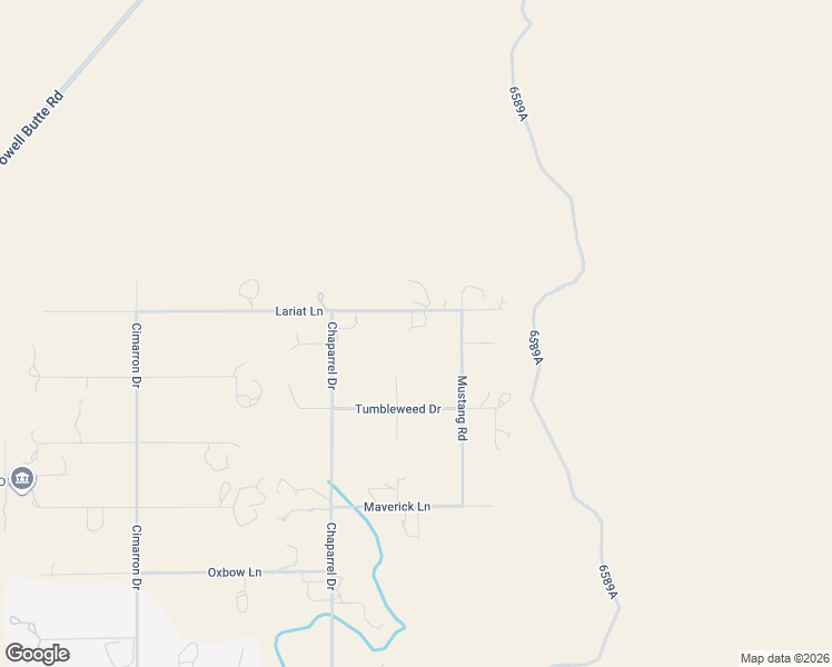 map of restaurants, bars, coffee shops, grocery stores, and more near 23107 Lariat Lane in Bend