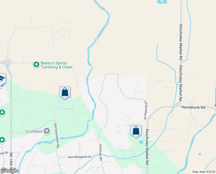 map of restaurants, bars, coffee shops, grocery stores, and more near 63554 Overtree Road in Bend