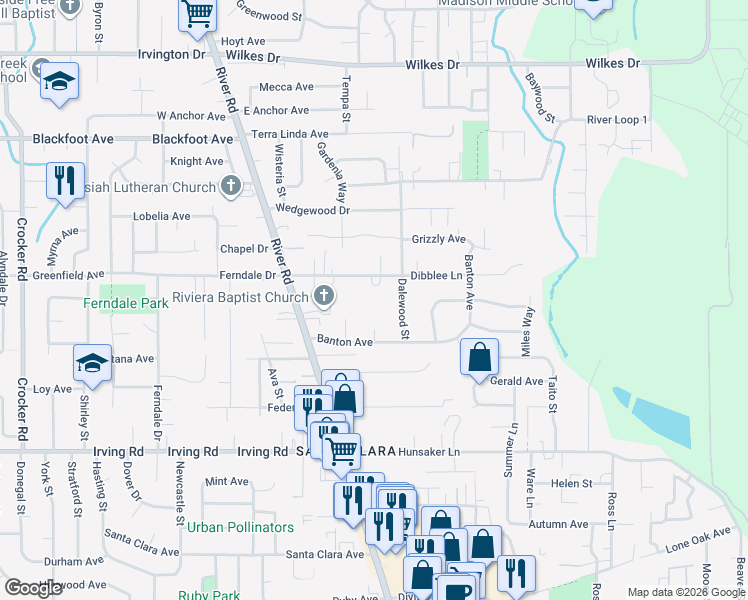 map of restaurants, bars, coffee shops, grocery stores, and more near 193 Natchez Court in Eugene