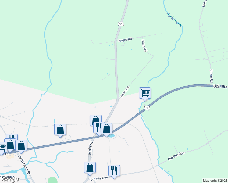 map of restaurants, bars, coffee shops, grocery stores, and more near 186 Washington Road in Waldoboro