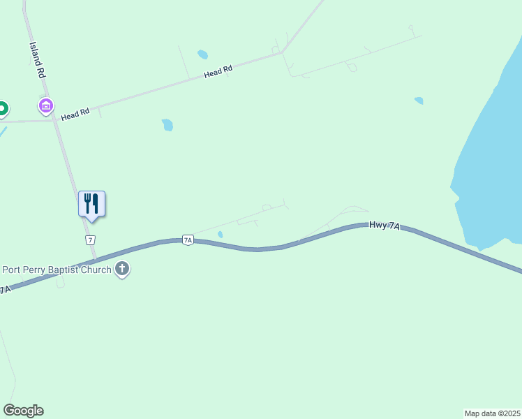 map of restaurants, bars, coffee shops, grocery stores, and more near 2351 Reader Road in Port Perry