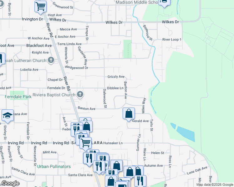 map of restaurants, bars, coffee shops, grocery stores, and more near 217 Dibblee Lane in Eugene