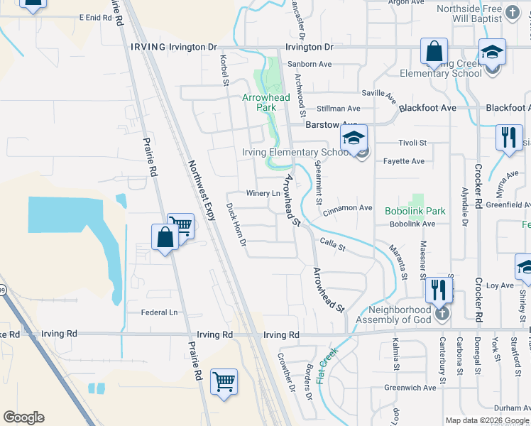 map of restaurants, bars, coffee shops, grocery stores, and more near 1265 Sonoma Drive in Eugene