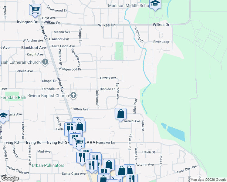 map of restaurants, bars, coffee shops, grocery stores, and more near 245 Dibblee Lane in Eugene