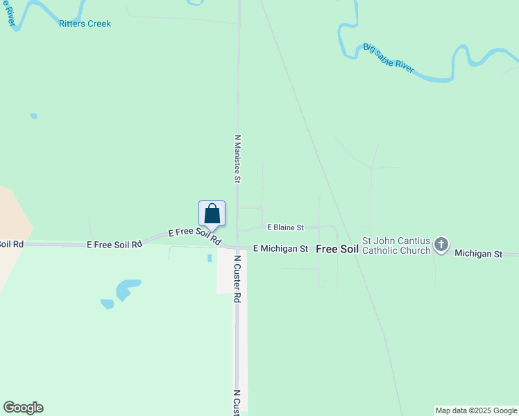 map of restaurants, bars, coffee shops, grocery stores, and more near 2449 John Street in Free Soil