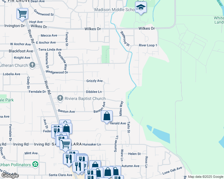 map of restaurants, bars, coffee shops, grocery stores, and more near 275 Dibblee Lane in Eugene