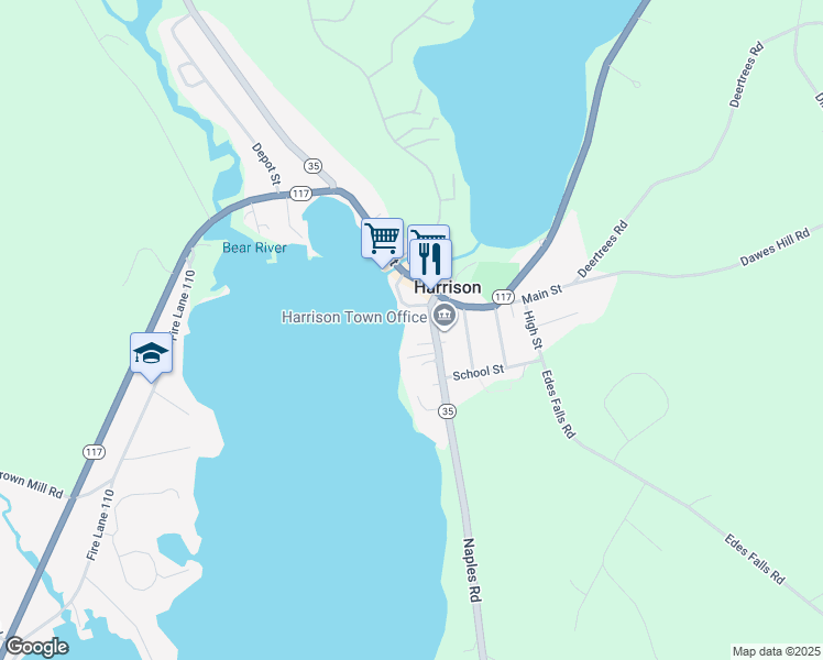 map of restaurants, bars, coffee shops, grocery stores, and more near 15 Front Street in Harrison