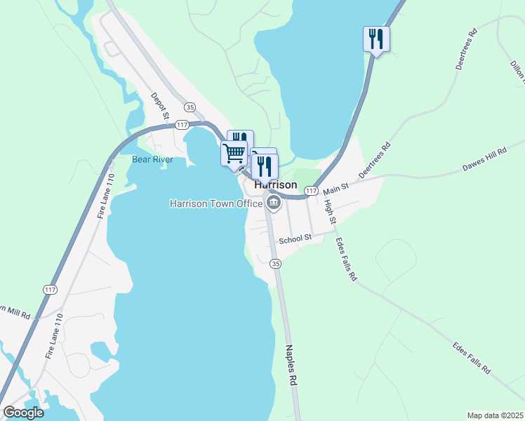 map of restaurants, bars, coffee shops, grocery stores, and more near 15 Front Street in Harrison