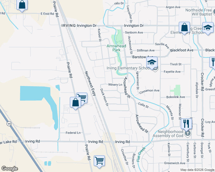 map of restaurants, bars, coffee shops, grocery stores, and more near 1279 Stone Creek Drive in Eugene