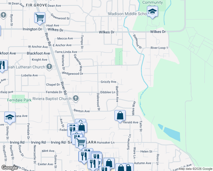 map of restaurants, bars, coffee shops, grocery stores, and more near 217 Dibblee Lane in Eugene