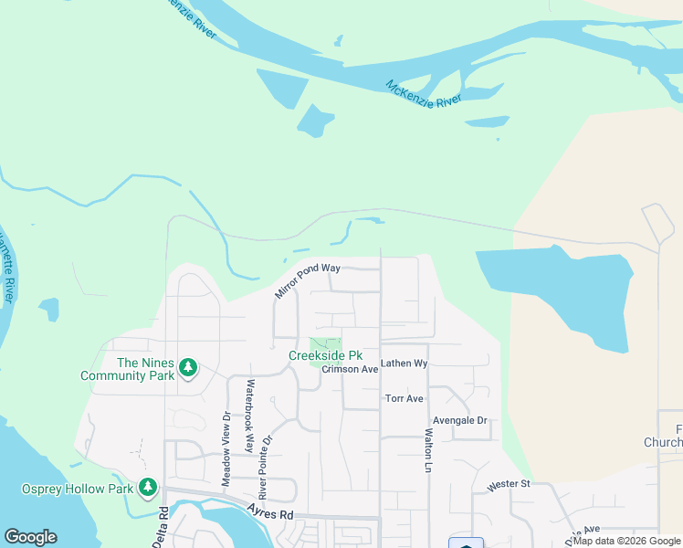 map of restaurants, bars, coffee shops, grocery stores, and more near 3968 Mirror Pond Way in Eugene