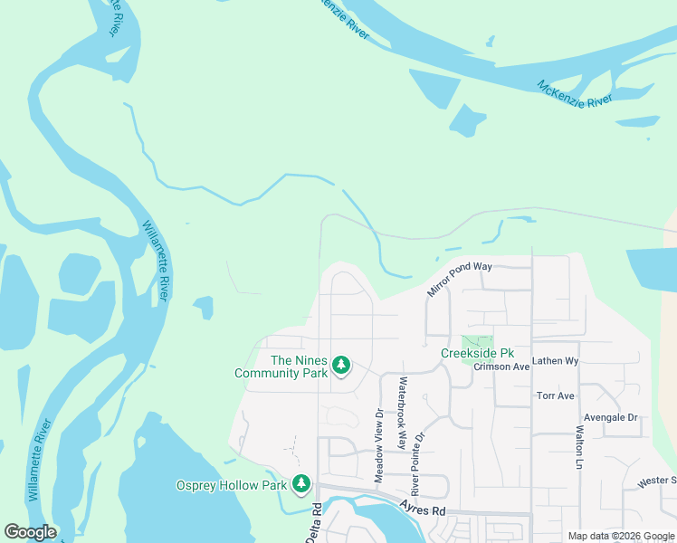 map of restaurants, bars, coffee shops, grocery stores, and more near 1910 John Day Drive in Eugene