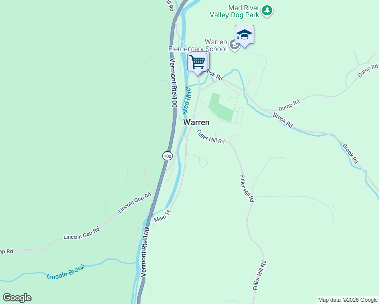 map of restaurants, bars, coffee shops, grocery stores, and more near 565 Main Street in Warren