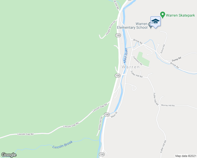 map of restaurants, bars, coffee shops, grocery stores, and more near 1 Vermont 100 in Warren