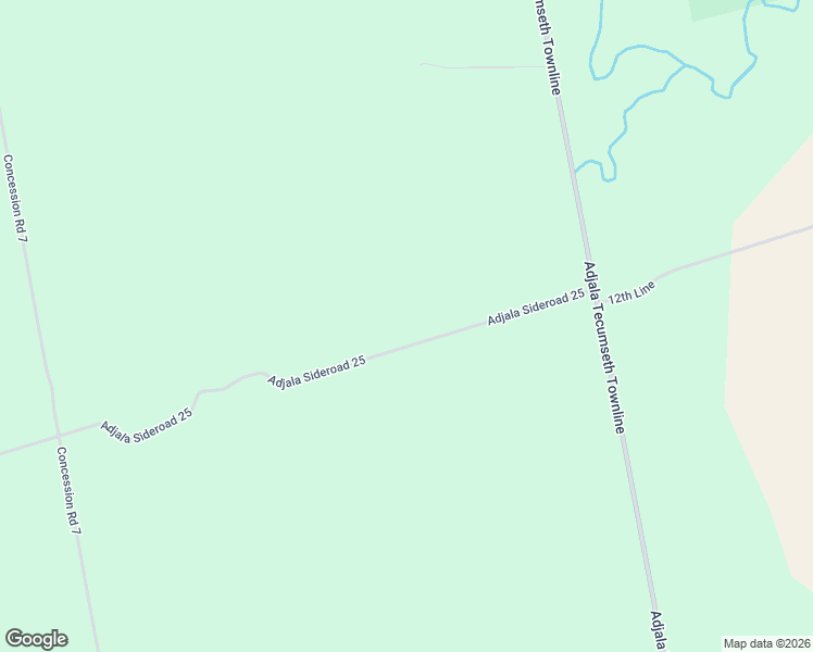 map of restaurants, bars, coffee shops, grocery stores, and more near 7468 Adjala Sideroad 25 in Simcoe County