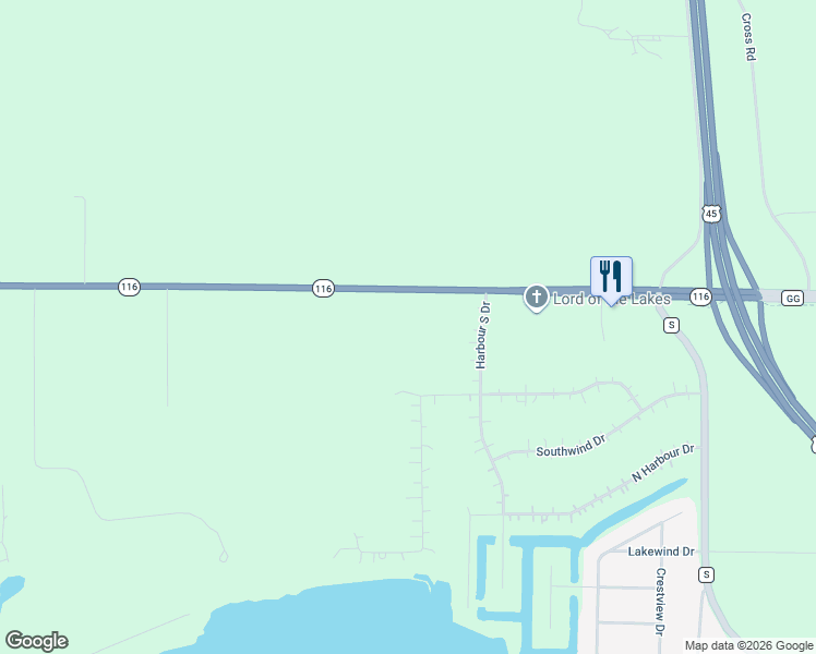 map of restaurants, bars, coffee shops, grocery stores, and more near 5348 High Pointe Drive in Winneconne