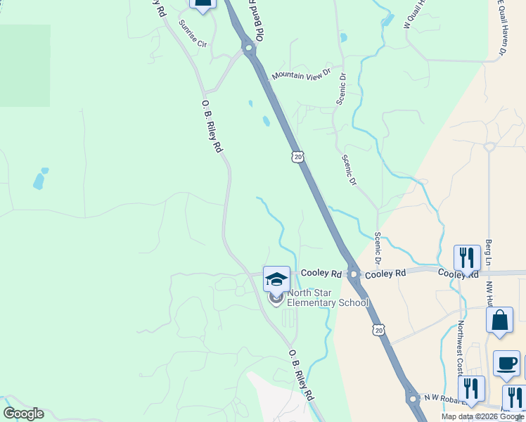map of restaurants, bars, coffee shops, grocery stores, and more near 63672 O. B. Riley Road in Bend