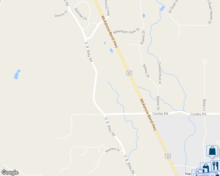 map of restaurants, bars, coffee shops, grocery stores, and more near 63672 O. B. Riley Road in Bend