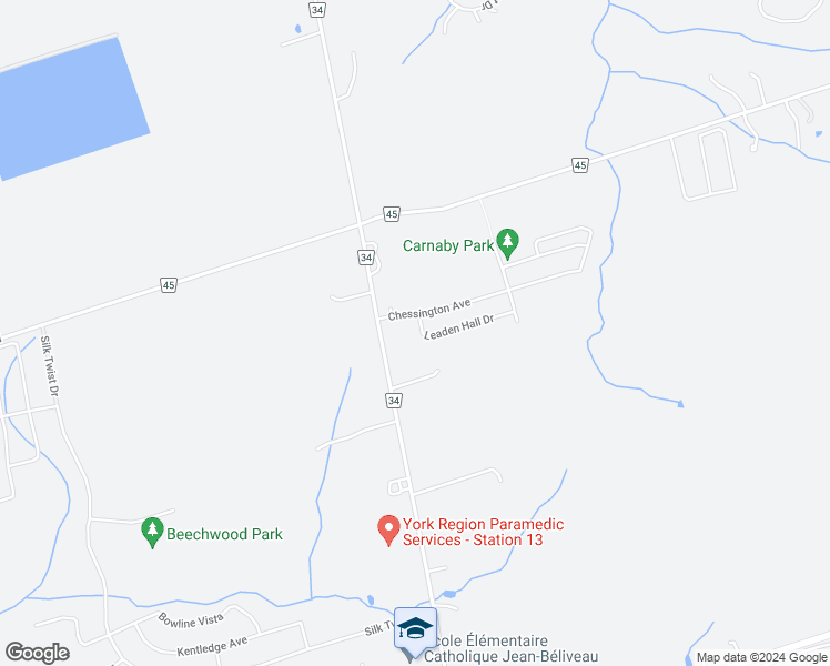 map of restaurants, bars, coffee shops, grocery stores, and more near 14 Leaden Hall Drive in East Gwillimbury