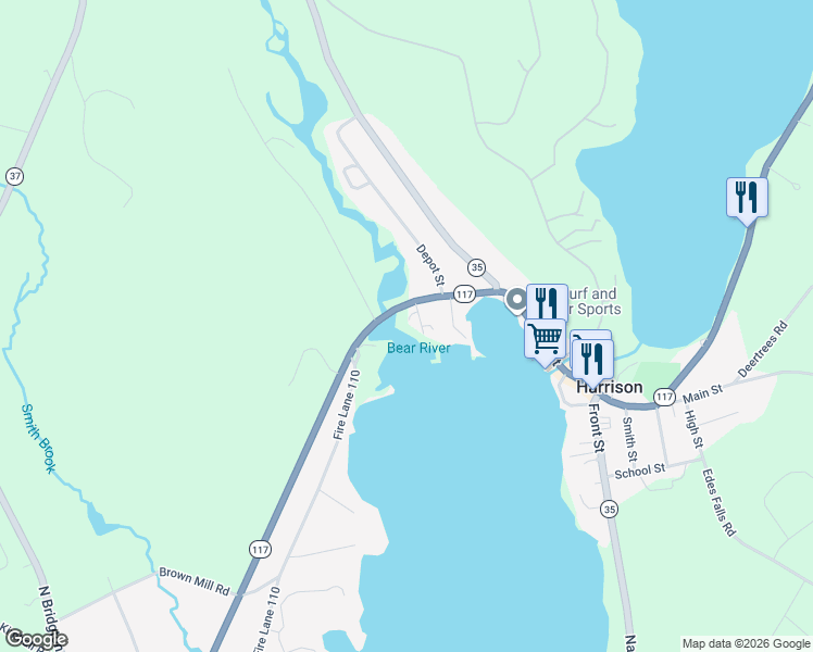 map of restaurants, bars, coffee shops, grocery stores, and more near 3 Trestle Lane in Harrison