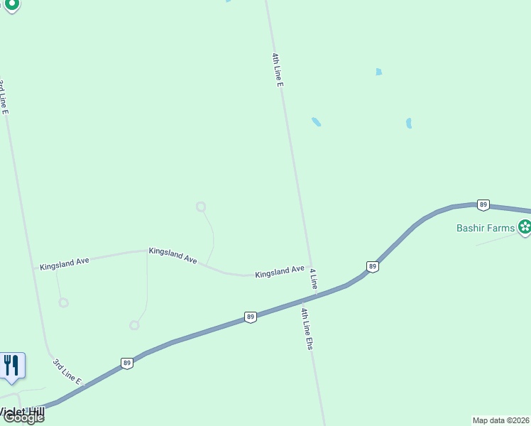 map of restaurants, bars, coffee shops, grocery stores, and more near 836044 4TH LINE MULMUR in Dufferin County