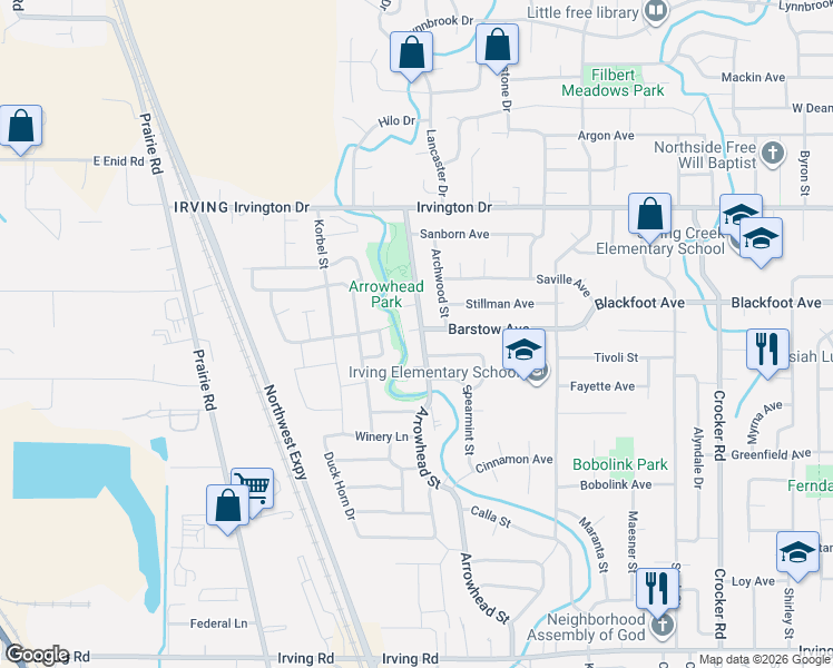 map of restaurants, bars, coffee shops, grocery stores, and more near 3351 Goose Cross Lane in Eugene