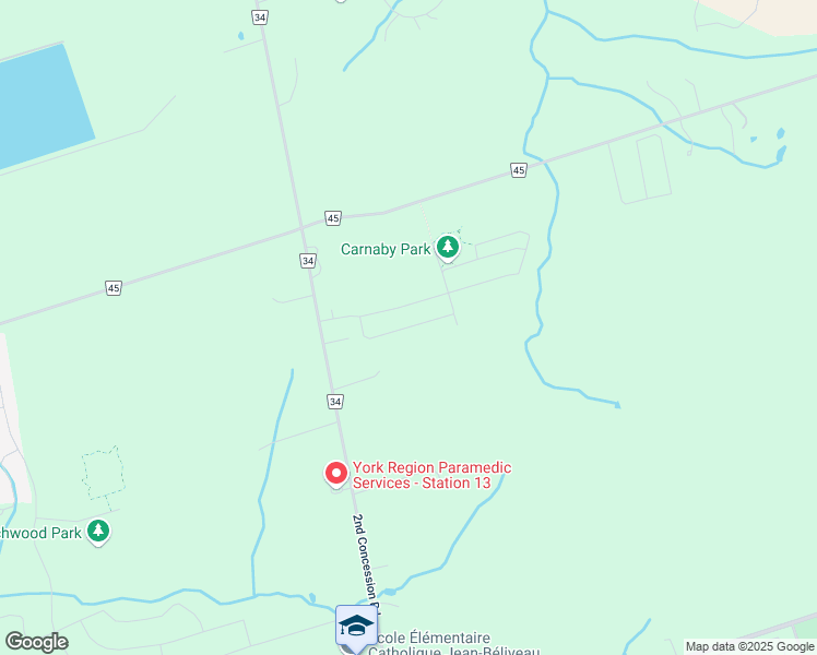 map of restaurants, bars, coffee shops, grocery stores, and more near Leaden Hall Drive in East Gwillimbury