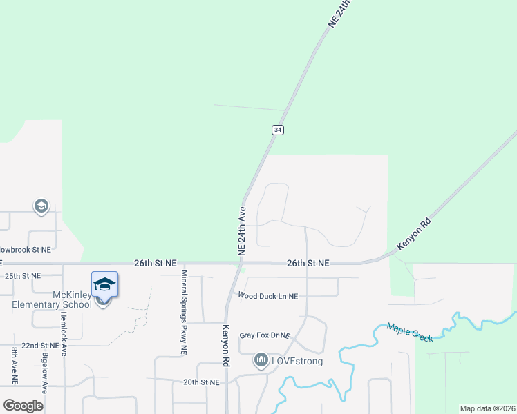 map of restaurants, bars, coffee shops, grocery stores, and more near 2810 Timber Ridge Drive Northeast in Owatonna