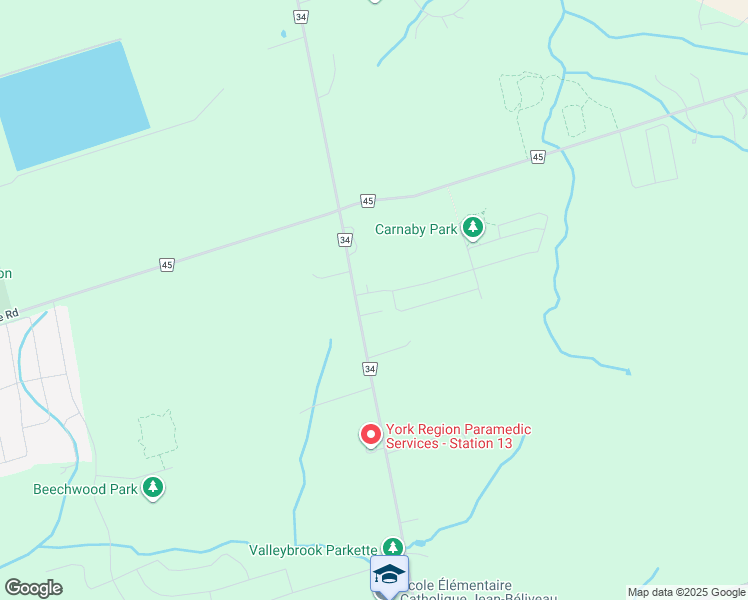 map of restaurants, bars, coffee shops, grocery stores, and more near 11 Chessington Avenue in East Gwillimbury