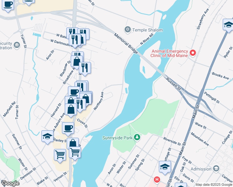 map of restaurants, bars, coffee shops, grocery stores, and more near 37 Northern Avenue Heights in Auburn