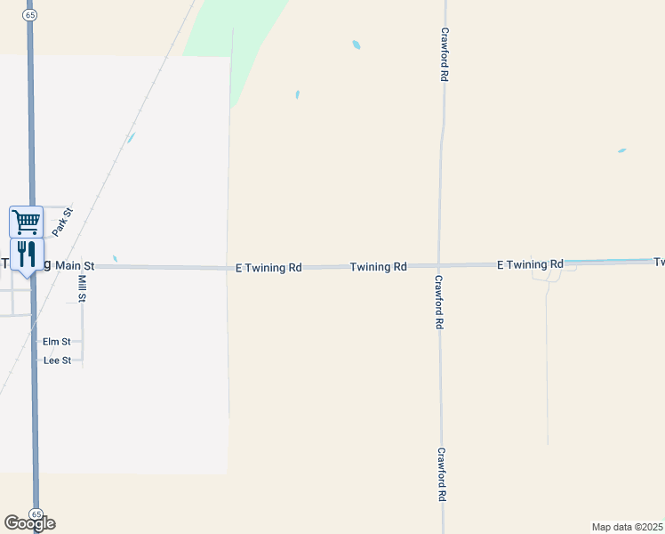 map of restaurants, bars, coffee shops, grocery stores, and more near 289 Twining Road in Twining