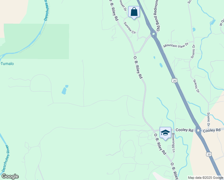 map of restaurants, bars, coffee shops, grocery stores, and more near 63737 O. B. Riley Road in Bend