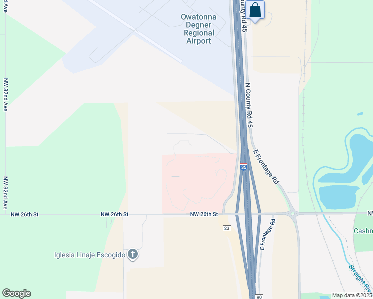 map of restaurants, bars, coffee shops, grocery stores, and more near 2255 30th Street Northwest in Owatonna