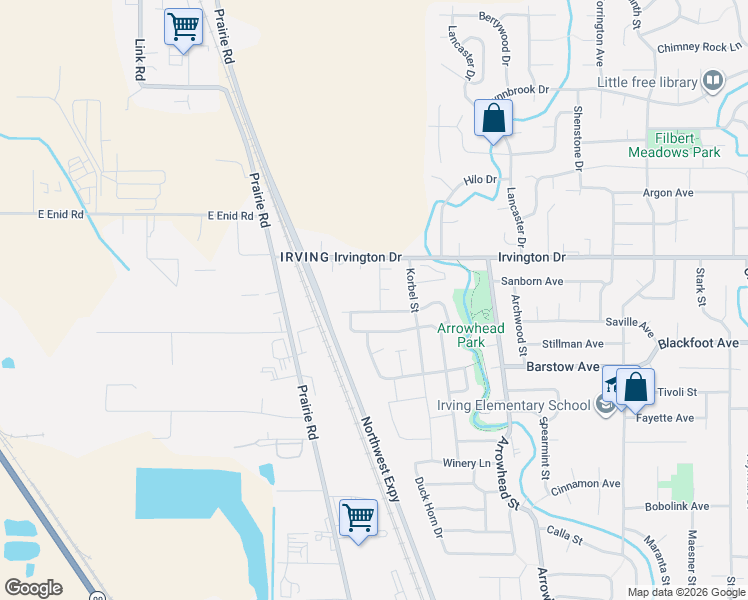 map of restaurants, bars, coffee shops, grocery stores, and more near 3562 Butterfly Creek Lane in Eugene