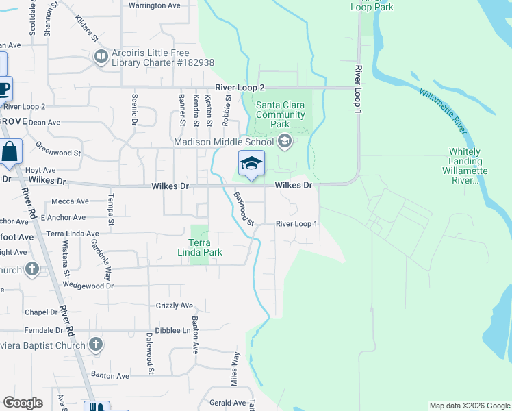 map of restaurants, bars, coffee shops, grocery stores, and more near 3567 Alameda Street in Eugene
