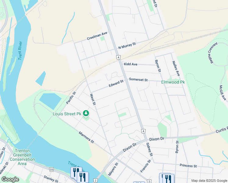 map of restaurants, bars, coffee shops, grocery stores, and more near in Quinte West