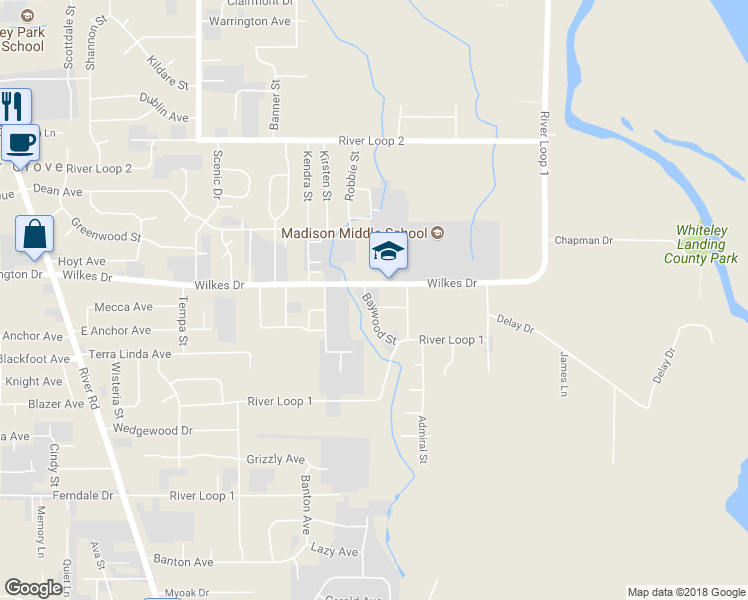 map of restaurants, bars, coffee shops, grocery stores, and more near 3525 Baywood Street in Eugene