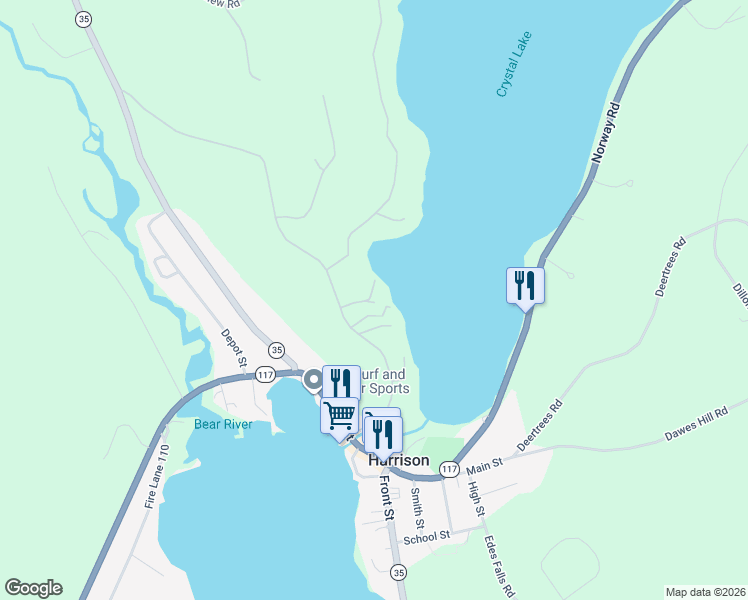 map of restaurants, bars, coffee shops, grocery stores, and more near 65 Harrison Heights Road in Harrison