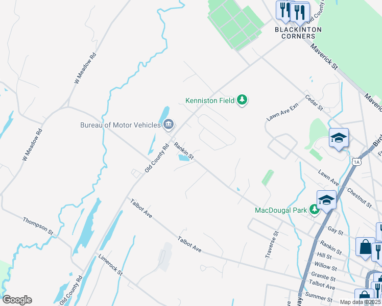 map of restaurants, bars, coffee shops, grocery stores, and more near 252 Rankin Street in Rockland