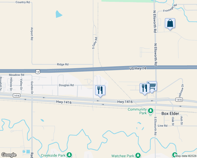 map of restaurants, bars, coffee shops, grocery stores, and more near 109 Morningside Drive in Box Elder