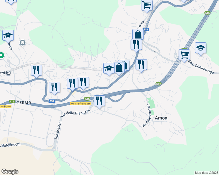 map of restaurants, bars, coffee shops, grocery stores, and more near 912 Via Sarzana in La Spezia