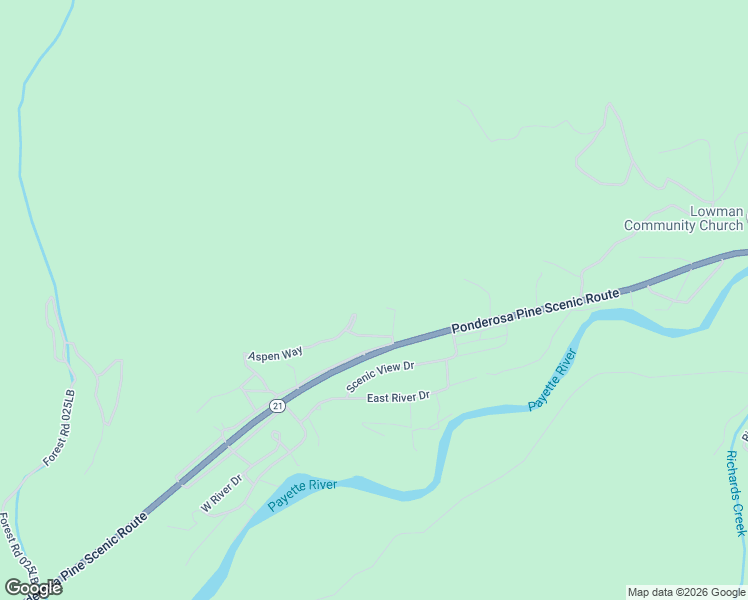 map of restaurants, bars, coffee shops, grocery stores, and more near 34 Aspen Way in Lowman