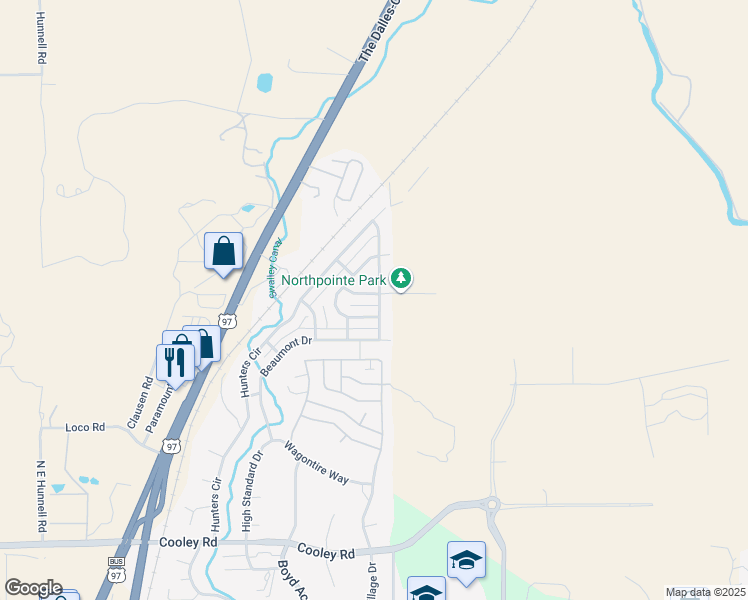 map of restaurants, bars, coffee shops, grocery stores, and more near 63780 Wellington Street in Bend