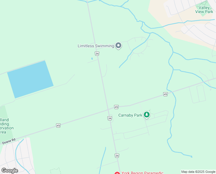 map of restaurants, bars, coffee shops, grocery stores, and more near 19851 2nd Concession Road in East Gwillimbury