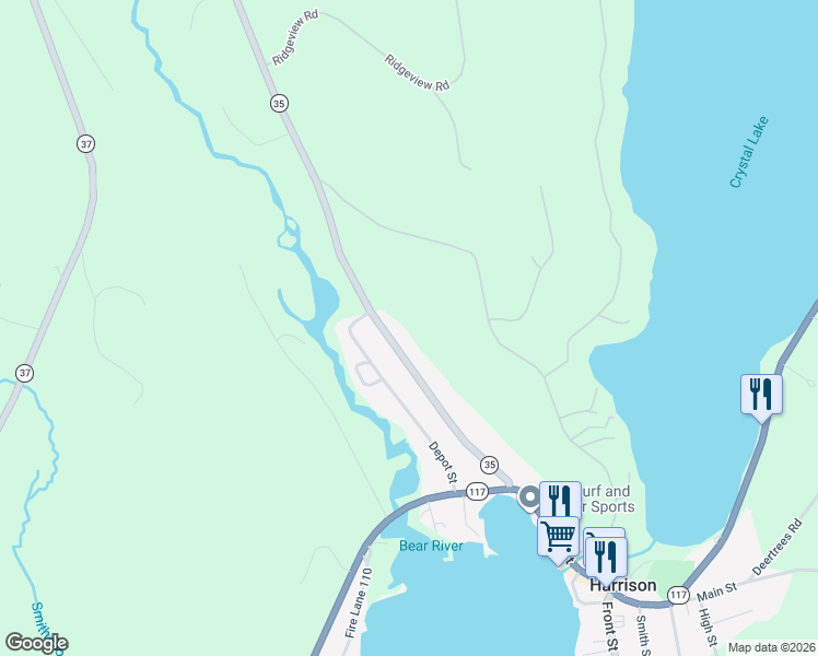 map of restaurants, bars, coffee shops, grocery stores, and more near 91 Waterford Road in Harrison
