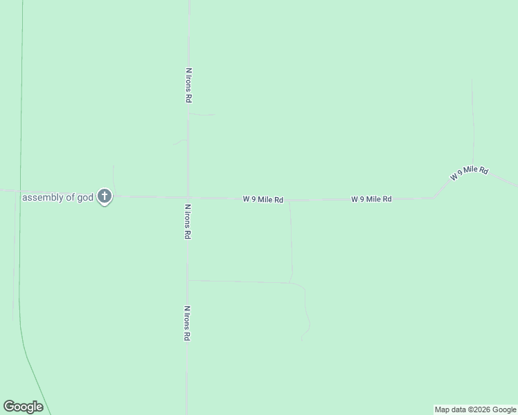 map of restaurants, bars, coffee shops, grocery stores, and more near 4749 West 9 Mile Road in Irons