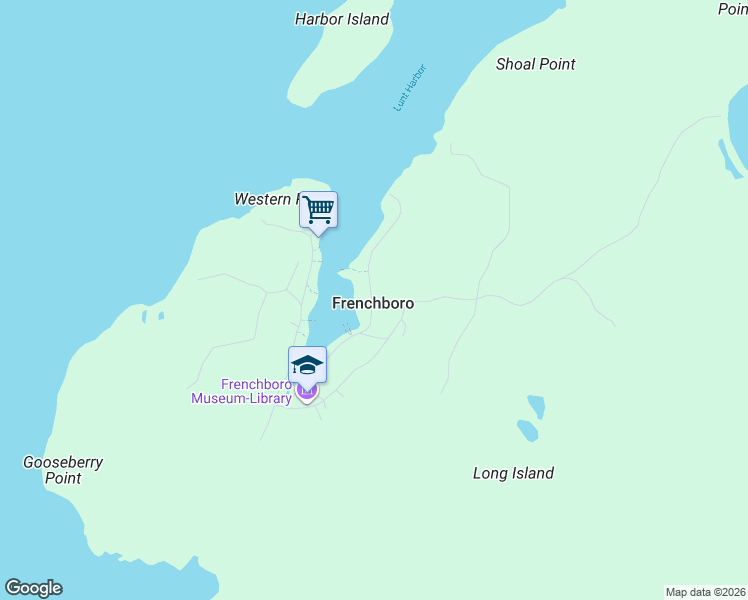 map of restaurants, bars, coffee shops, grocery stores, and more near in Frenchboro